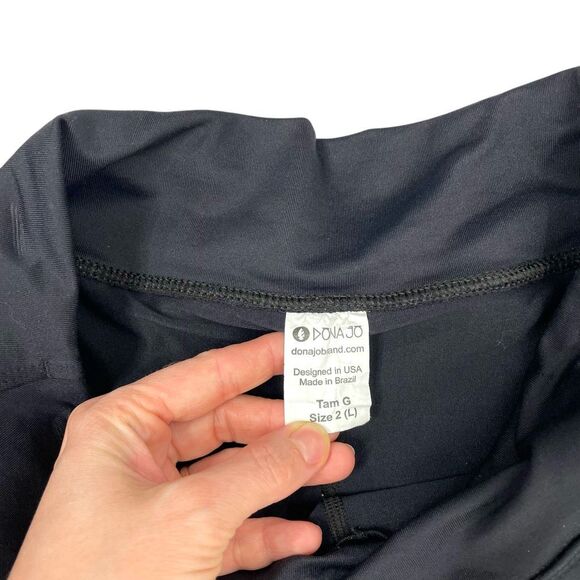 Dona Jo cropped skorts skirted leggings Size L black pickleball golf tennis - Picture 11 of 13